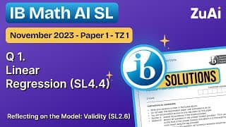 Q1 Linear Regression (SL4.4) November 2023 - Paper 1 - TZ1 - IB Math AI SL