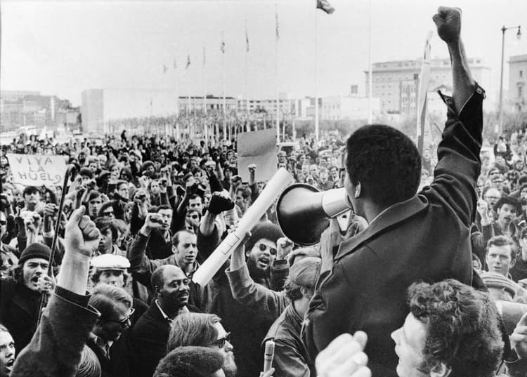 Photo of Black Student Union Strike for Black Studies at San Francisco State College, 1968