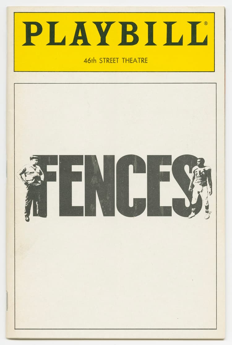 Playbill for Fences, by August Wilson, 1987