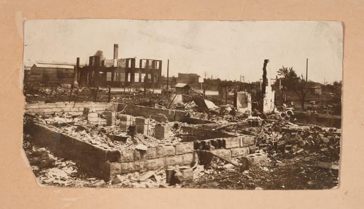 Photograph of Destruction in Greenwood After the Tulsa Race Massacre, 1921