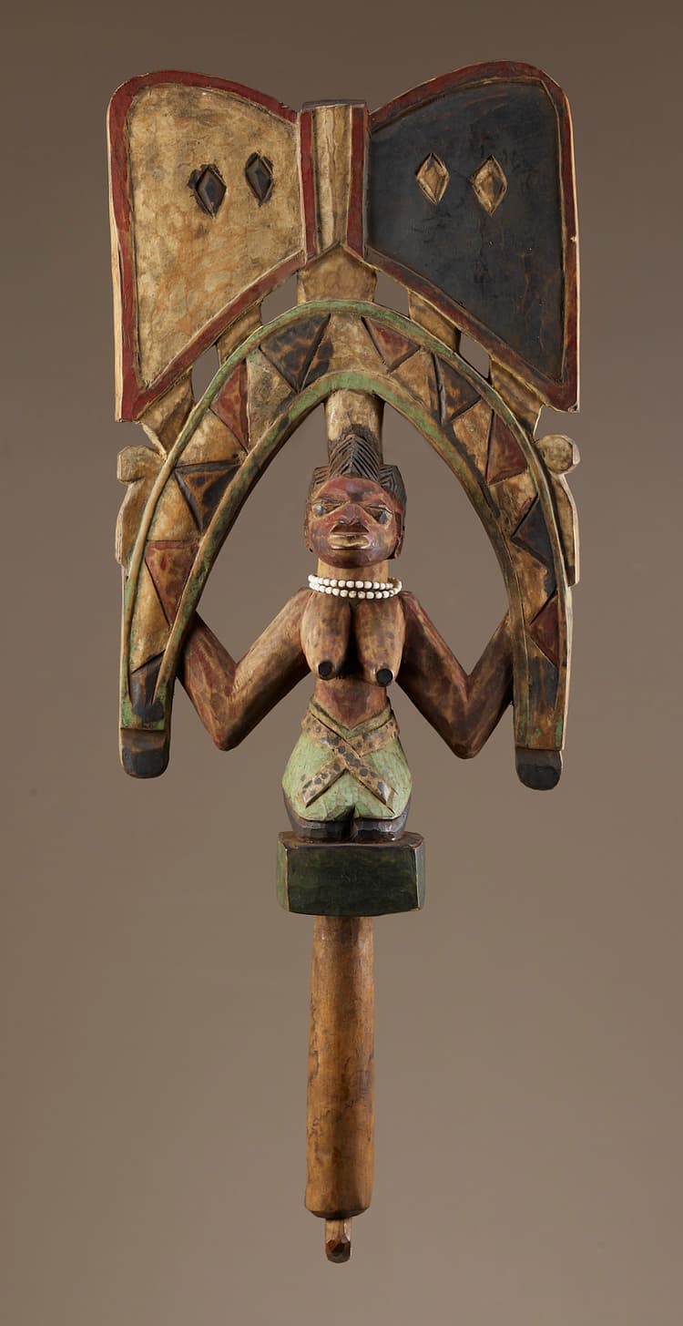 Yoruba Oshe Shango Ceremonial Wand, Mid-Twentieth Century