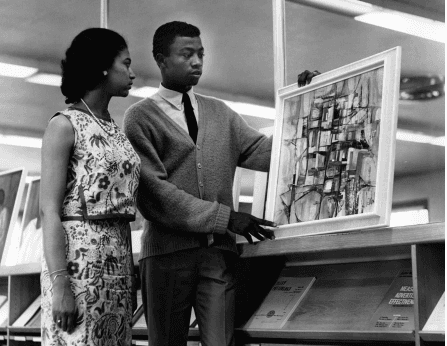 Professor Gail Hansberry with Art History Student at North Carolina Central University, 1965