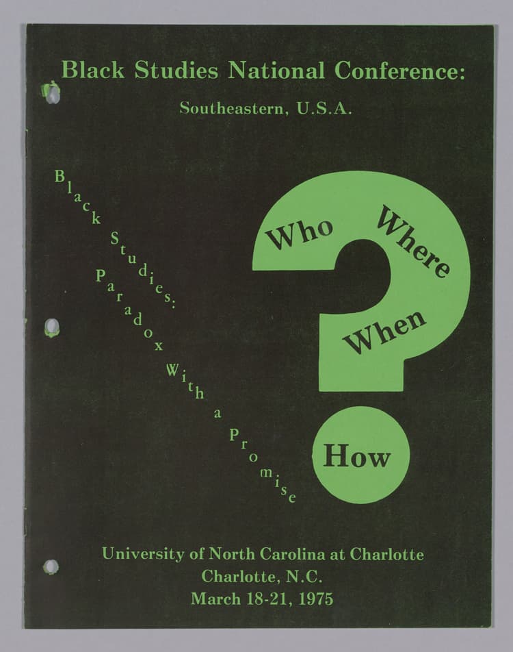 Program for the First National Council for Black Studies Annual Conference, 1975