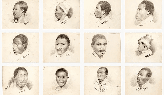 Sketches of the Captive Survivors from the Amistad Trial, 1839